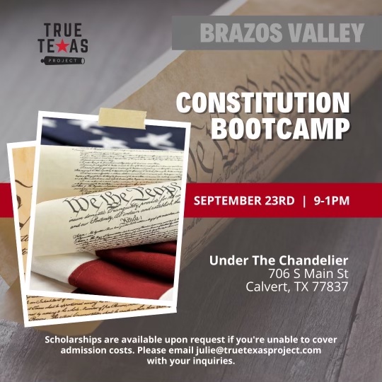 Constitution Boot Camp, Sat. Sept. 23 9am-1pm, 706 S Main St, Calvert