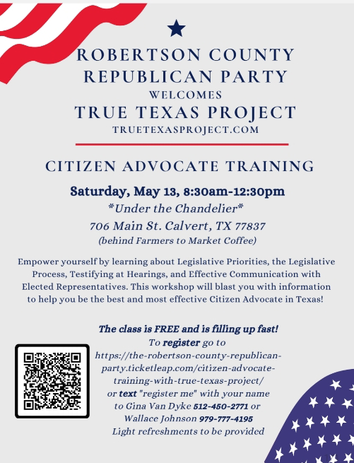 Citizen Advocate Training flyer
